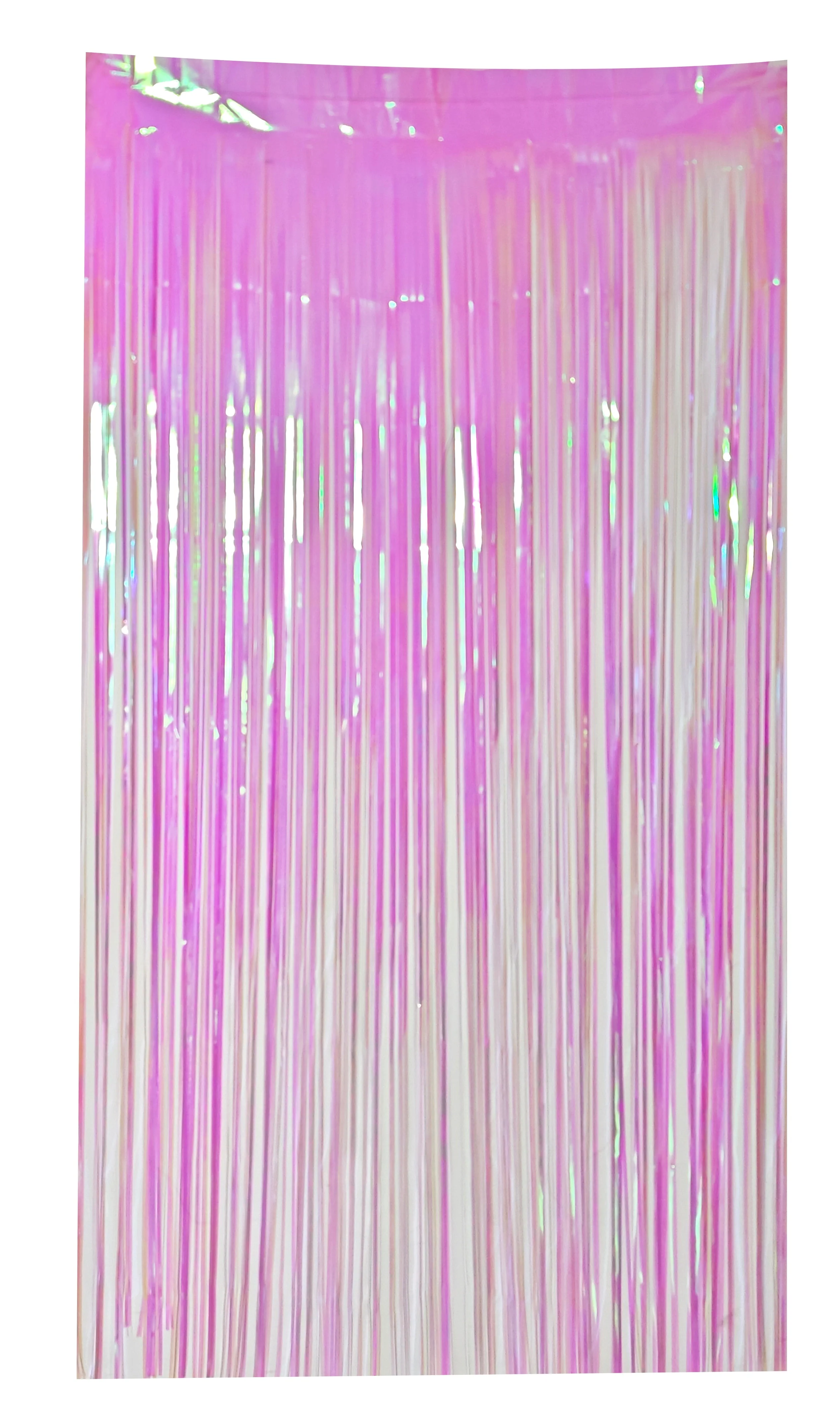 6.5 Feet x 3.25 Feet Foil Fringe Tinsel Curtain Backdrop MylarGram Irredescent Purple