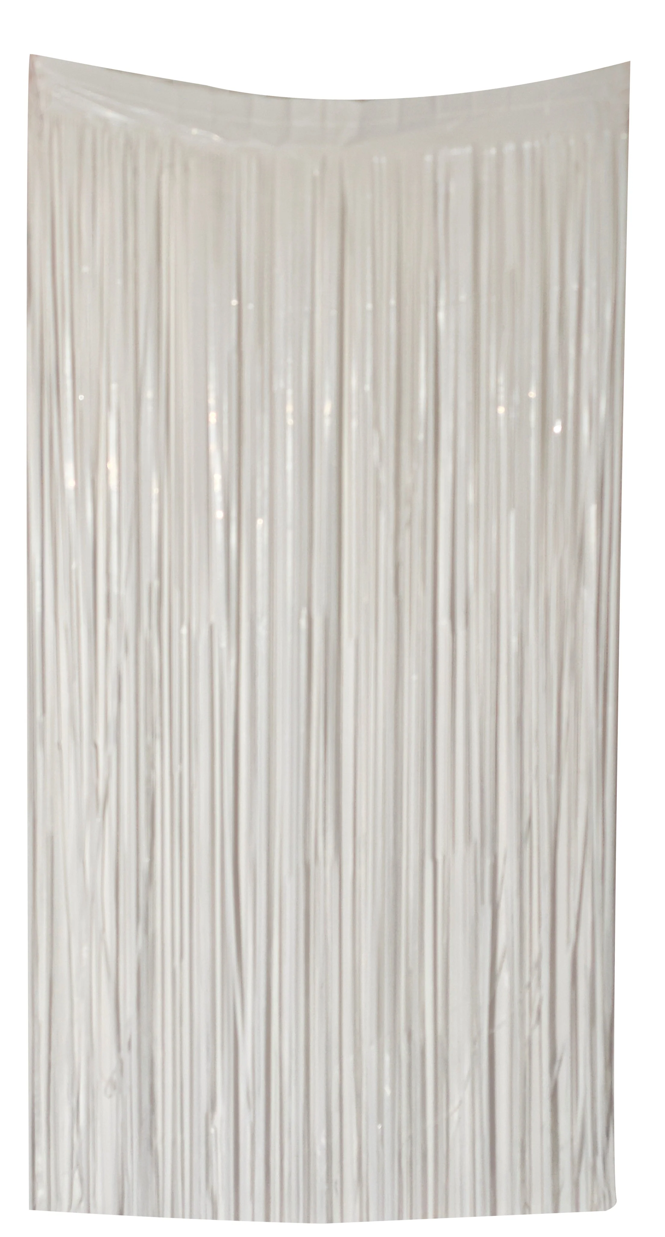6.5 Feet x 3.25 Feet Foil Fringe Tinsel Curtain Backdrop MylarGram White