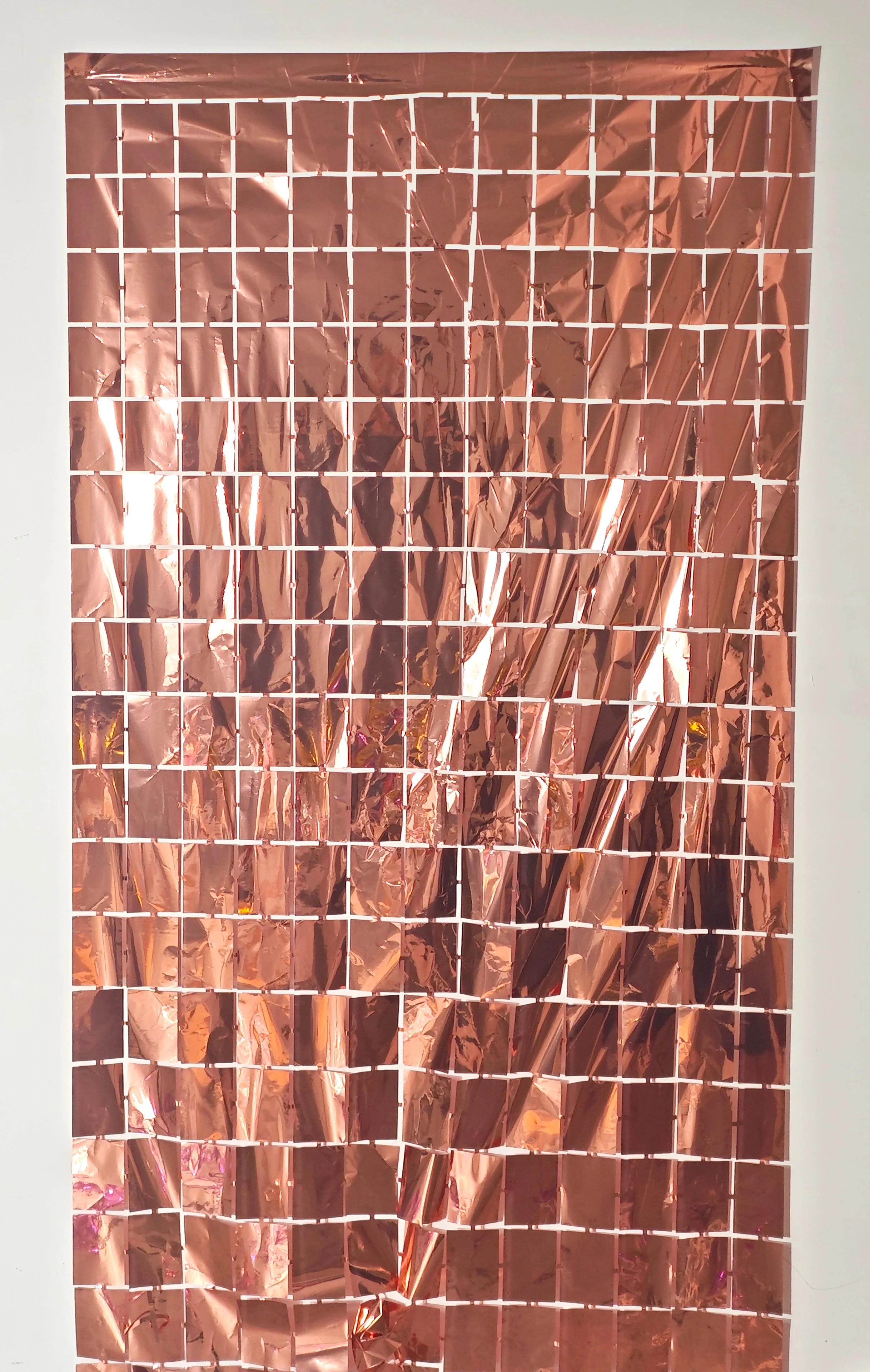 6.5 Feet x 3.25 Feet Foil Fringe Tinsel Rectangles Curtain Backdrop MylarGram Rose Gold