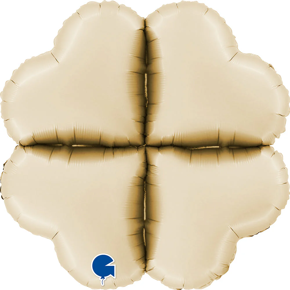 24" (32" Deflated) Standup Base Hearts Maxi Satin Cream Foil Balloon