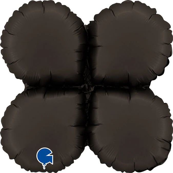 13" (17" Deflated) Standup Base Drops MiniSatin Fumé Black Foil Balloon