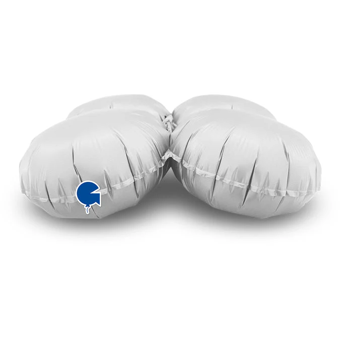 13" (17" Deflated) Standup Base Drops MiniSatin White Foil Balloon - Image 2