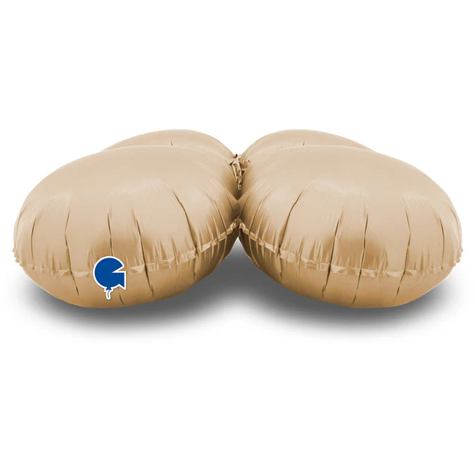 19" (26" Deflated) Standup Base Drops MediumSatin Cream Foil Balloon - Image 2