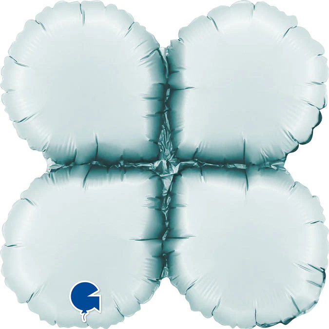 19" (26" Deflated) Standup Base Drops MediumSatin Pastel Blue Foil Balloon