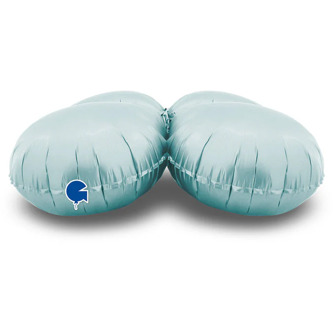 19" (26" Deflated) Standup Base Drops MediumSatin Pastel Blue Foil Balloon - Image 2