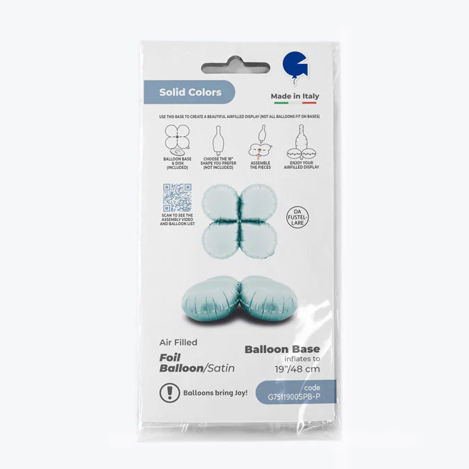 19" (26" Deflated) Standup Base Drops MediumSatin Pastel Blue Foil Balloon - Image 3