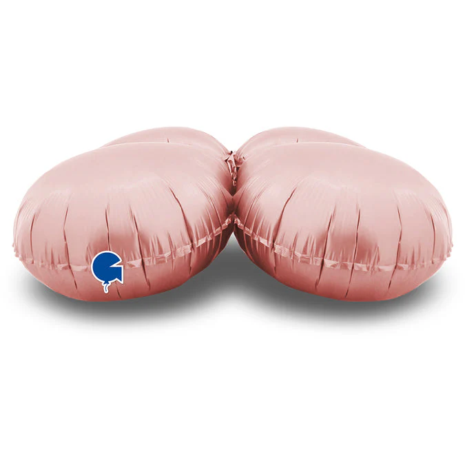 19" (26" Deflated) Standup Base Drops MediumSatin Pastel Pink Foil Balloon - Image 2