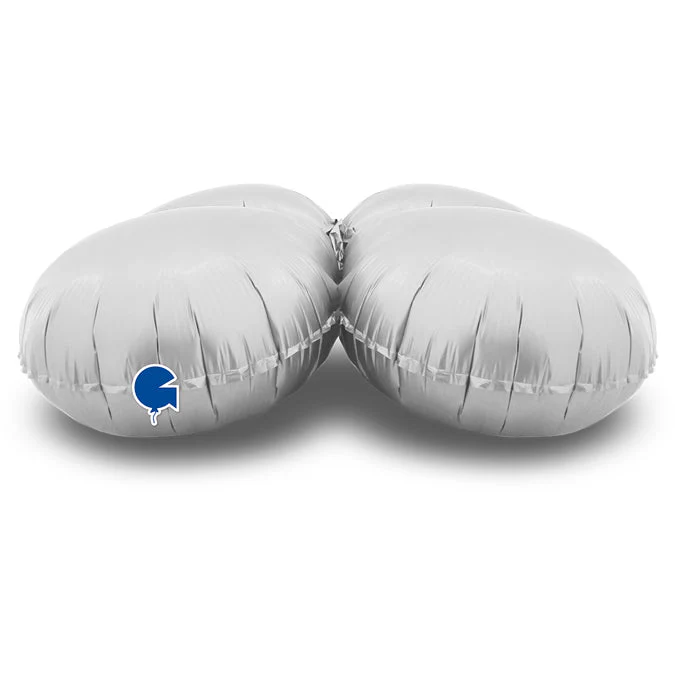 19" (26" Deflated) Standup Base Drops MediumSatin White Foil Balloon - Image 2