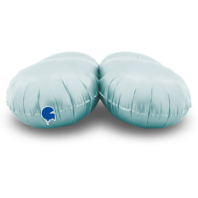 26" (36" Deflated) Standup Base Drops Maxi Satin Pastel Blue Foil Balloon - Image 2