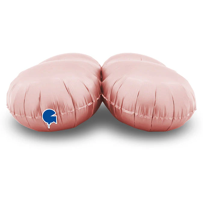 26" (36" Deflated) Standup Base Drops Maxi Satin Pastel Pink Foil Balloon - Image 2