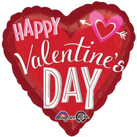 Jumbo Happy Valentines Day Heart Arrow Packaged Balloon