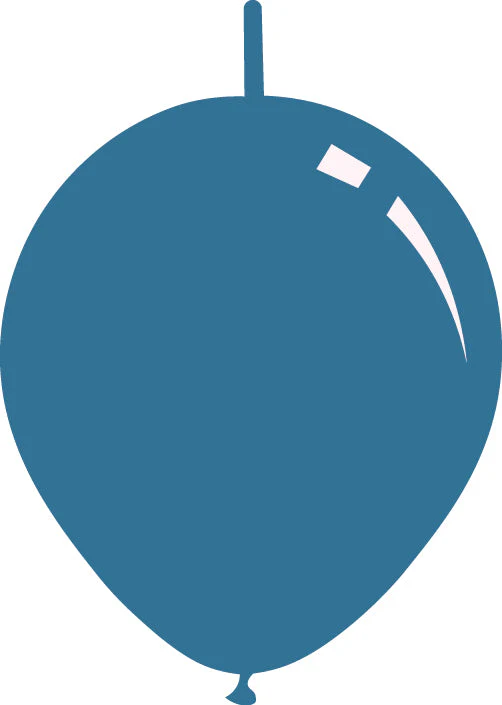 11" Deco Dusty Blue Decomex Linking Latex Balloons (100 Per Bag)