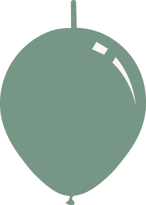 18" Deco Winter Green Decomex Linking Latex Balloons (25 Per Bag)