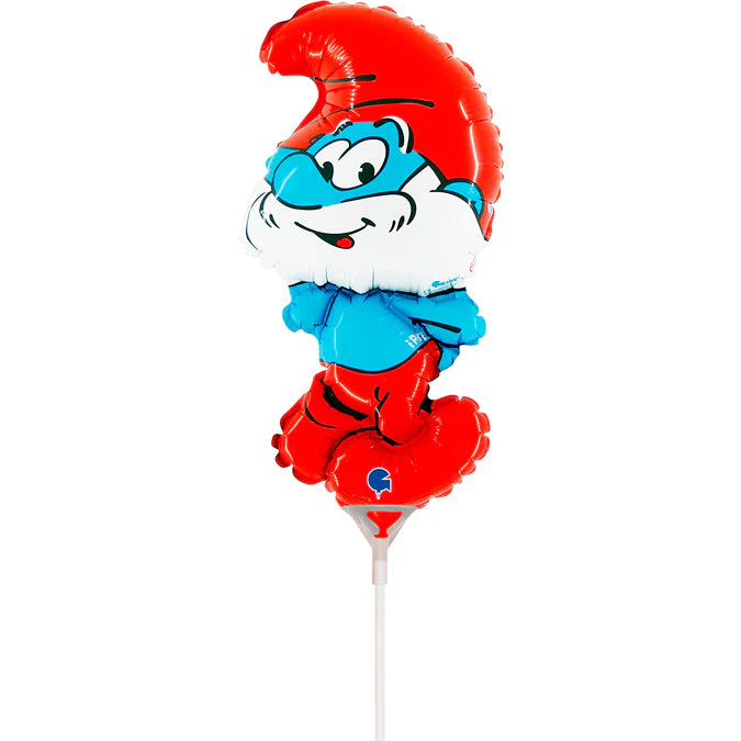 14" Airfill Only Smurfs Grande Puffo mini Foil Balloon (Sticks Sold Separately)