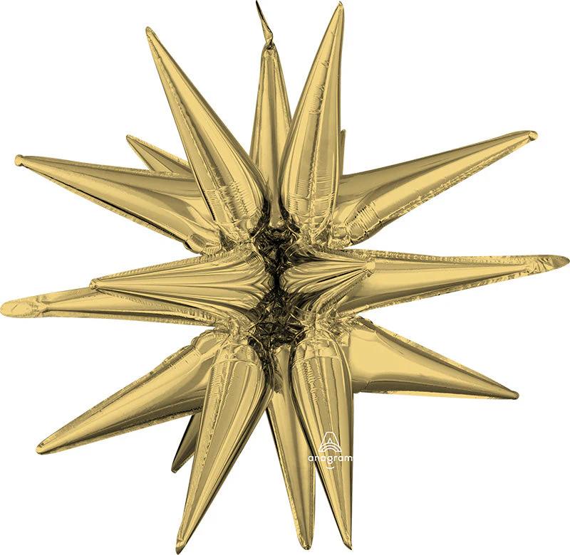 35" Magic Star (One Piece) Large White Gold Foil Balloon