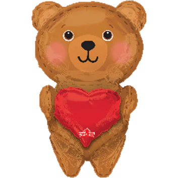 Multi Balloon with Heart Stitched Bear Balloon
