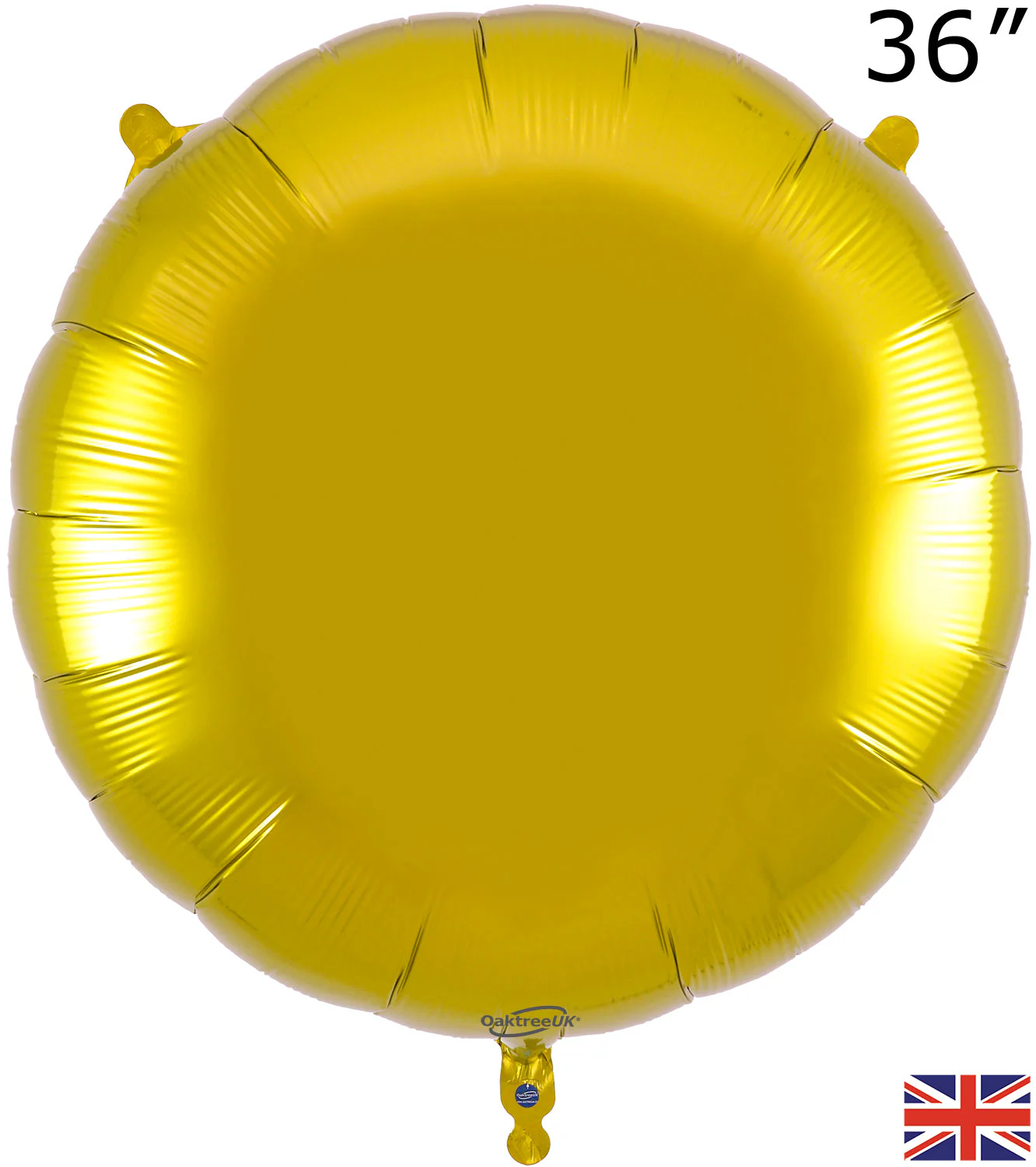 36" Oaktree Brand Gold Round Foil Balloon