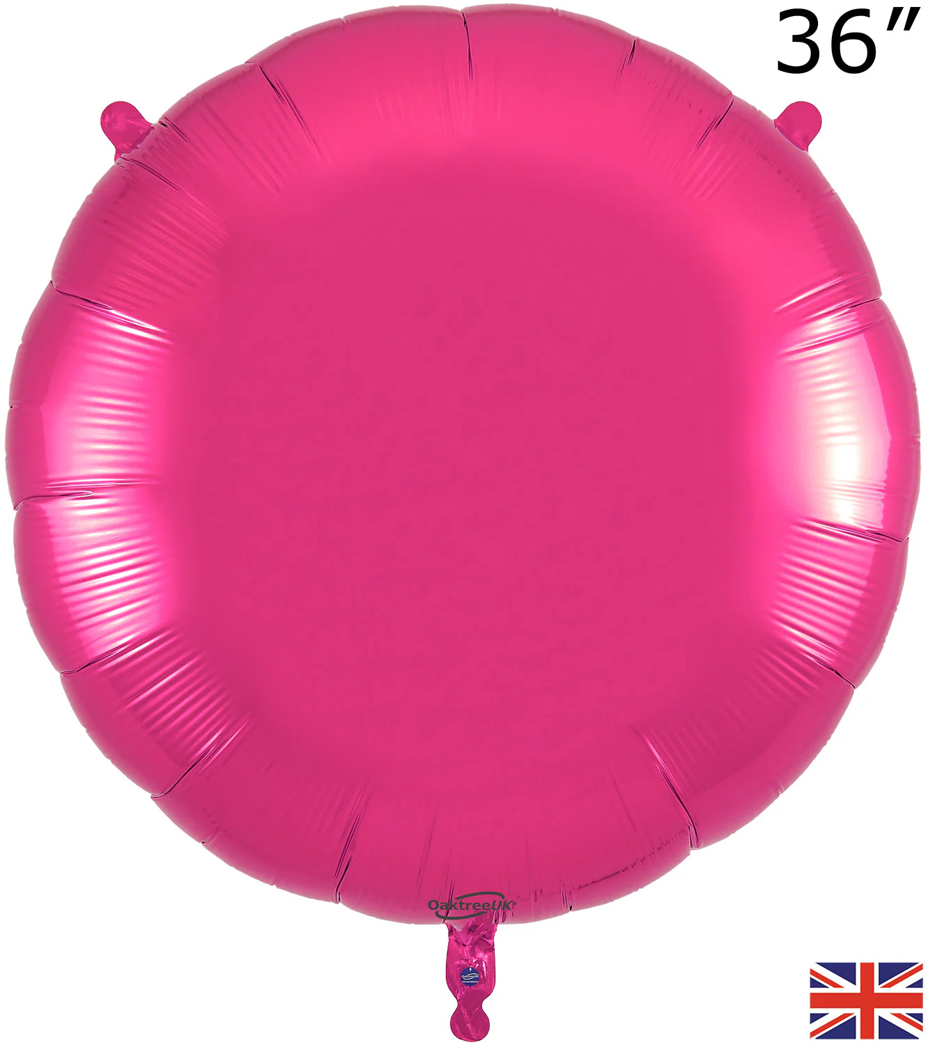 36" Oaktree Brand Fuchsia Round Foil Balloon