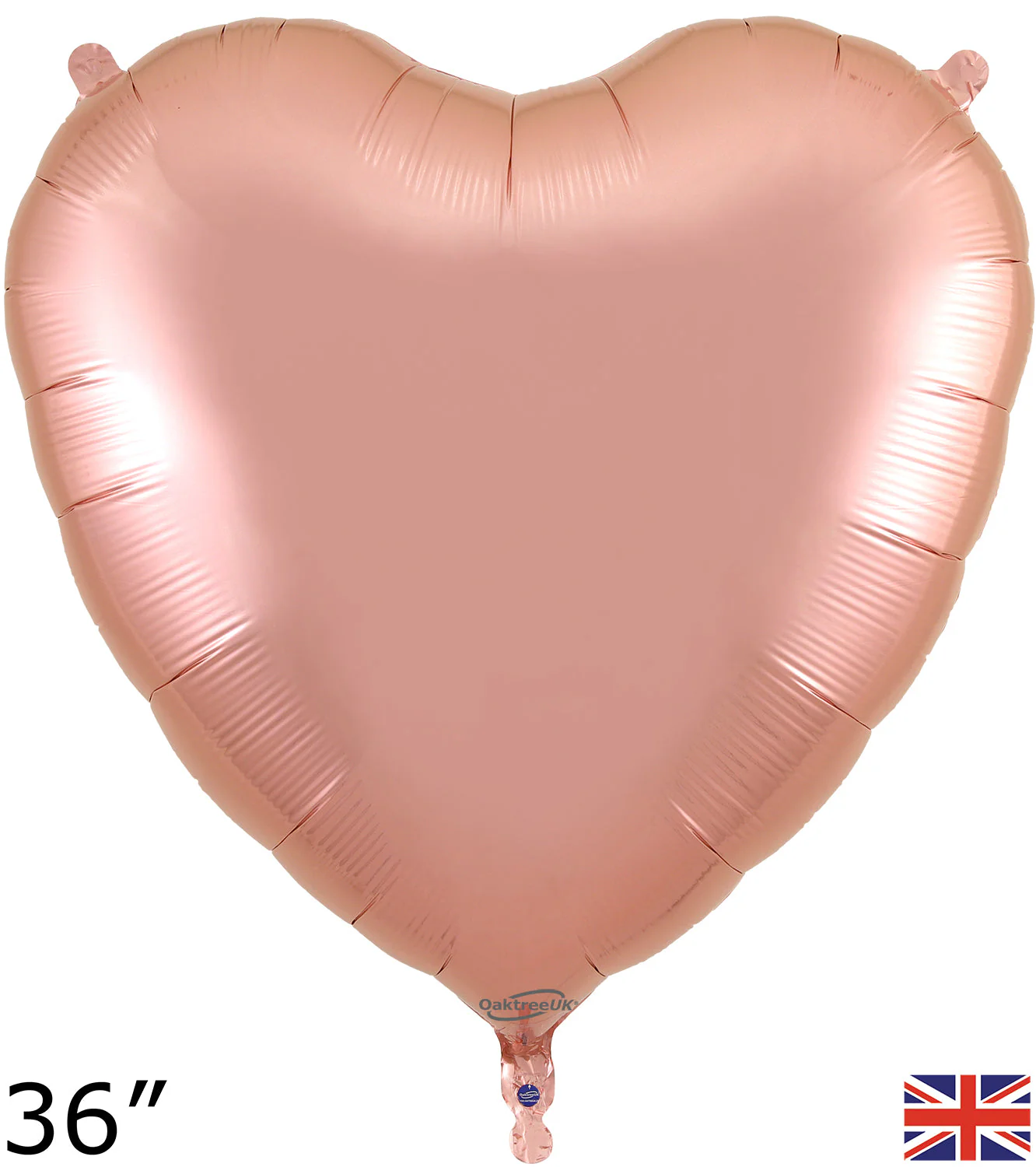 36" Oaktree Brand Rose Gold Heart Foil Balloon