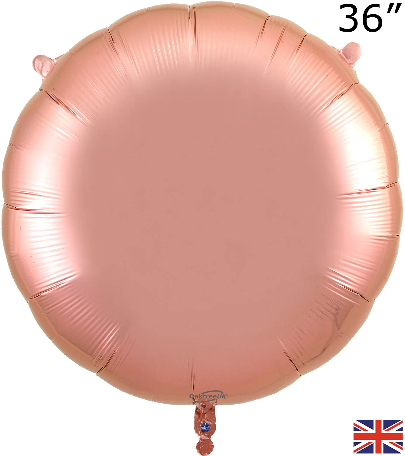 36" Oaktree Brand Rose Gold Round Foil Balloon