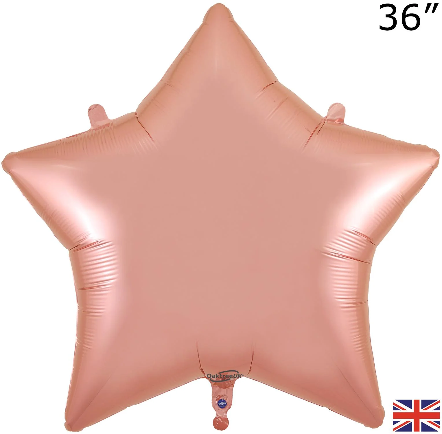 36" Oaktree Brand Rose Gold Star Foil Balloon