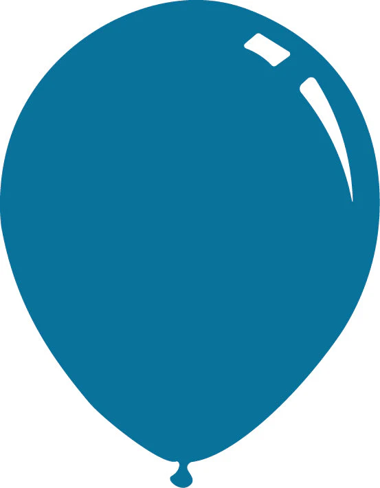 18" Standard Ocean Blue (Caribbean Blue) Decomex Latex Balloons (25 Per Bag)