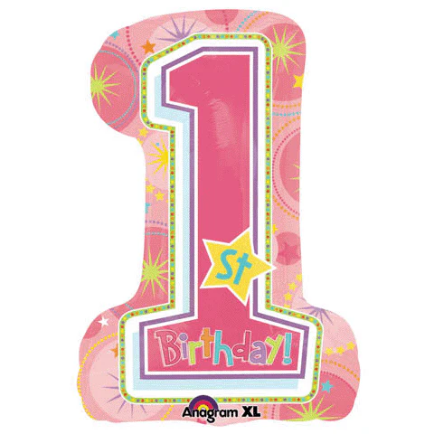 Super Shape One-derful Birthday Girl Mylar Balloon
