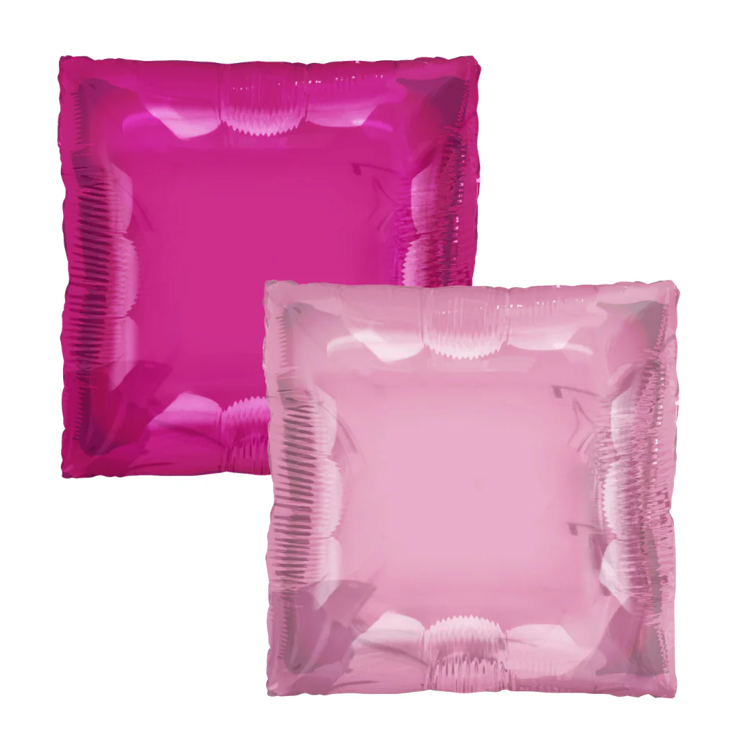24" (20" Inflated) Baby Pink and Hot Pink Square Foil Balloon