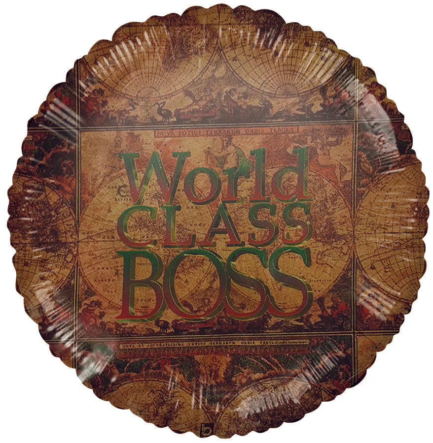 World's Class Boss World Map Boss' Day Airfill Only (Sticks Sold Separately) Balloon